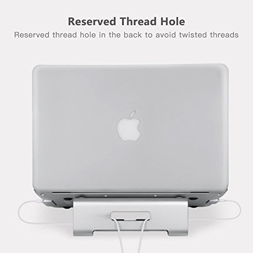 Cookey Laptop/PC Ständer Aluminium Ständer Unterstützt zu 9-17in Laptop / Tablet / Handys für Macbook Air Macbook Pro iPad Pro Surface Pro, PC Laptop Notebook und Handys (Silber) - 5