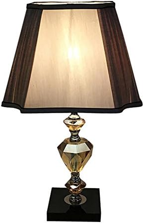 Desk Lamps® Desk Lamp Bedroom Bedside Modern Classic Crystal Table Lamp with Square Type Fabric Lampshade and Button Switch