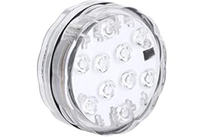 AUNMAS Waterproof 10LED RGB Underwater Wireless Submersible Night Light Swimming Pool Multi-Color Battery Operated Pond Lights with Remote Control
