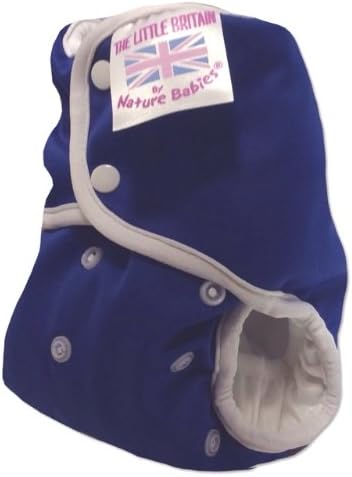 Pocket Nappy - Little Britain - British Made Cloth Nappy - Poppered (Royal Blue)
