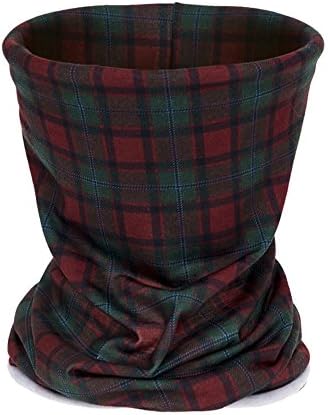 Zohra 3D Full Print Bandana Polyester Face Neck Warmer for Snowboard Skiing Motorcycle Biking (red and green tartan)