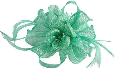 Signature TiaraSignature Elegant Sinamay Frill Flower with small Beads Fascinator/Corsage Brooch