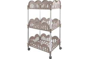 kasaviva CARRELLO DOLLY DA CUCINA REALIZZATO IN PLASTICA CON 3 RIPIANI (Tortora)