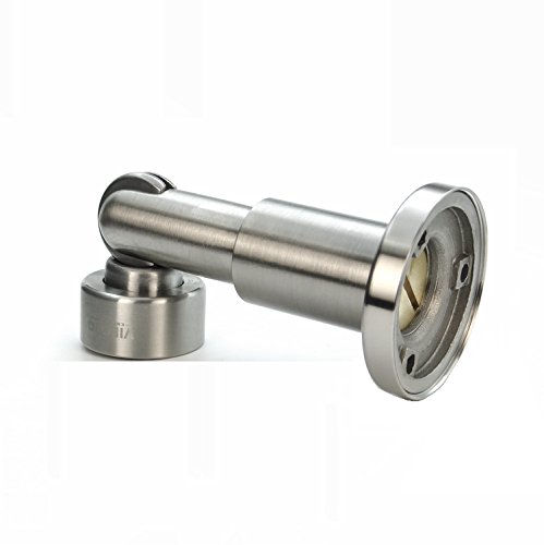 VIBORG Deluxe SUS304 Edelstahl Guss verstellbar Leistungsstark Boden oder Wandhalterung montiert Magnetverschluss Türkeil Türkeile Stopper Türstopper Satin Nickel gebürstet - 4
