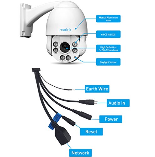 Reolink RLC423 with 360 Degree Pan and 90 Degree Tilt, Night Vision, Motion Detection, Remote Access, Outdoor Home Surveillance, 4MP HD 4X Optical Zoom PTZ PoE Security IP Camera