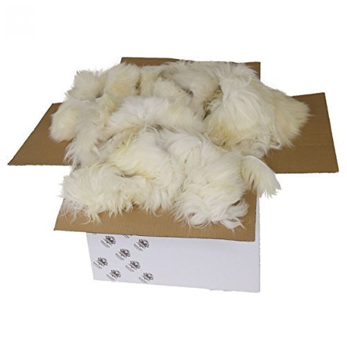 Lammfell - BASTELFELLE 5 kg Schaffell Füllmaterial Stopfmaterial Dekorieren Farbe Champagner/Weiß