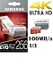 Produktbild Samsung 256GB 10. klases U3 atmias Evo Plus MicroSD karte ar adapteri