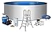 Produktbild Pool Premium Rundform Ø 5m x 1,2m Stahlwand 0,6mm Folie blau 0,8mm Keilbiese Edelstahlleiter 2 x 4 Stufen mit Plattform Sandfilteranlage Flow 5 mit 5,5m³/h Quarzfiltersand 25 KG 0,7 bis 1,2 Körnung Schlauchanschluss Set mit Schlauchschellen