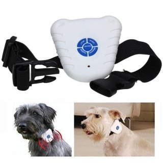 Flying-Colourz-Ultrasonic-Anti-NO-Barking-Pet-Training-Collars-Dog-Shock-Bark-Collar-White