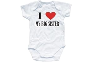 Naughtees clothing - I Love My Big Sister White Short Sleeve Babygrow