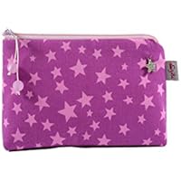 kleine Kosmetiktasche dunkelpink mit Sternen in rosa