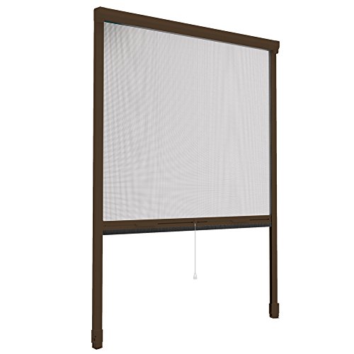 Insektenschutz ALU Rollo für Fenster 100 x 160 cm zum klemmen baun - 3