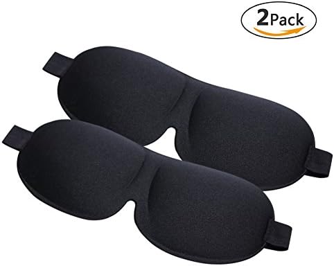 Aresmer Sleep Masks 2 Pack Eyeshade for Sleeping 3D Contoured Shape Lightweight &amp; Comfortable Eye Masks for Travel, Nap, Shift Work