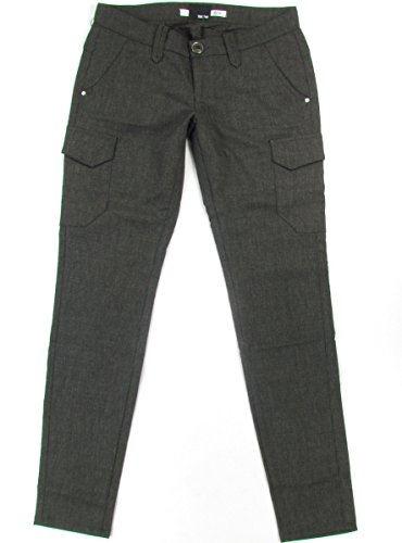 TAKE TWO "Sheri Slim" womens cargo pants check wool (black/gray)
