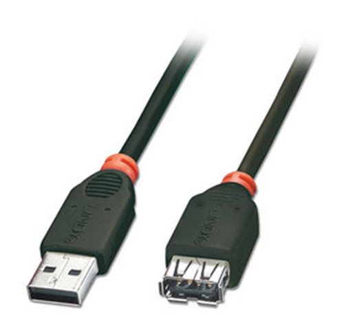 Lindy 31853 - USB 2.0 Verlängerungskabel - Typ A Stecker auf Typ A Buchse - Schwarz - 0,2m