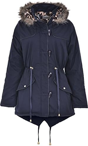Ladies Fur Oversized Hood Parka Women Duffle Jacket Coat FISHTAIL10-20