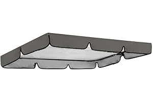 QYCSL Patio Swing Canopy Cover 2 Or 3 Seater Sizes Waterproof Outdoor Swing Seat Chair Awning Sun Shade Roof Windproof Anti-Uv Garden Hammock Replacement Canopy Set,Gray,142x120x18cm/56x47x7''
