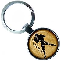 Zodiac Aquarius Tierkreis Wassermann Silver Keychain Silber Schlüsselanhänger