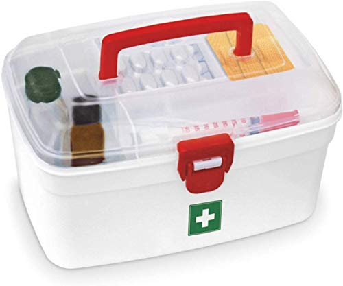 Milton Medicine Box, Medical Box, First aid Box, Multi Purpose Box, Multi Utility Storage with Handle (White) (Pack of 1)
