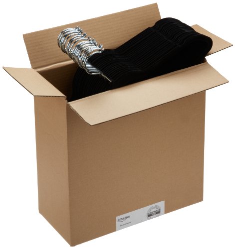 AmazonBasics Anzug- / Kostümbügel, mit Samt überzogen, Schwarz, 50 Stück - 3