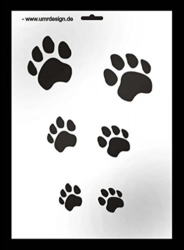 UMR-Design W-005 Paws Wand / Textilschablone Grösse A5