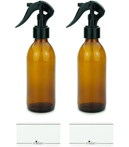 Produktbild von Mikken 2 Sprühflaschen 1000 Ml PET Braun – Lichtschutz Für Reiniger, Pflanzen & Co. Mit Sprühkopf Strahl/Nebel
