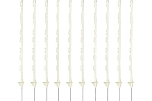 Komiprotect 10 pz PALI DI PLASTICA BIANCO PER RECINZIONi elettriche h 105