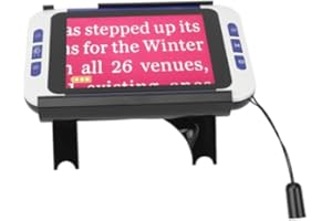 Fockety Lente Video Digitale Portatile, ausilio elettronico Portatile di Lettura con 26 modalità di ingrandimento 2-32X, Lente d'Ingrandimento Digitale a Batteria per ipovedenti (Spina