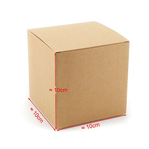 50 x 10*10*10cm Kraftpapier Bonboniere Geschenkbox Geschenkschachtel Kartonage Geschenkverpackung Cupcake Box Aufbewahrungsbox Gastgeschenk Hochzeit Party Tischdeko - 6