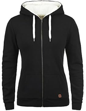 DESIRES Derby Pile Damen Sweatjacke Kapuzen-Jacke Zip-Hoodie mit Teddy-Innenfutter in der Kapuze aus hochwertiger...