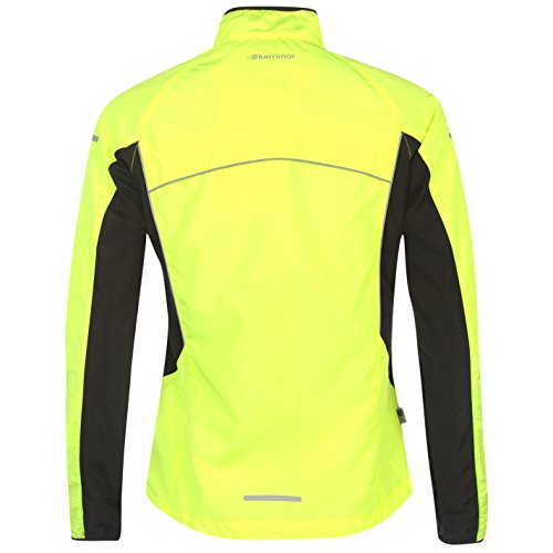 Womens Autumn Winter Running Jacket. Ladies Hi Viz Safety Fluorescent Yellow Reflective. High