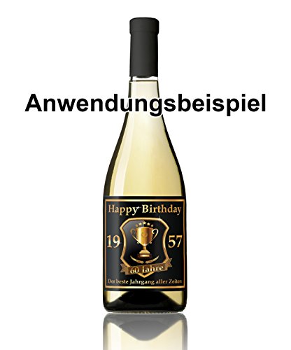 1 St. Aufkleber Original RAHMENLOS® Design: Selbstklebendes Flaschen-Etikett zum 60. Geburtstag: 1957 Der beste Jahrgang - 2