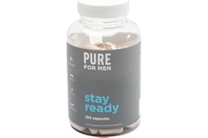 Pure for Men Original Cleanliness Stay Ready Fiber Supplement, 120 Vegan Capsules, Helps Promote Digestive Regularity. Psyllium Husk, Chia Seeds, Oat Fibre, Proprietary Formula