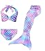 Produktbild Hejin Mädchen Meerjungfrauenschwanz 3pcs Meerjungfrauen Bikini Kostüm Meerjungfrau Schwimmanzug