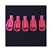 Nail Art Polish Removal Clip, NAIYAN® - NEW 10pcs Plastic Acrylic Nail Art Soak Off Peg Clip Cap UV Gel Polish Remover #UK# - GB Hot Pink