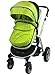 i-Safe System - Lime Trio Travel System Pram & Luxury Stroller 3 in 1 Complete With Car Seat