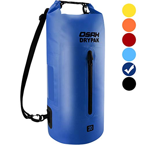 Borse Impermeabile, Sacca Dry Bag 5L/10L/15L/20L/30L con Tracolla Regolabile, per Attività all'Aperto e Sport d'Acqua Nave, Trekking, Kayak, Canoa, Pesca, Rafting, Nuoto, Campeggio (Blu scuro, 10L)