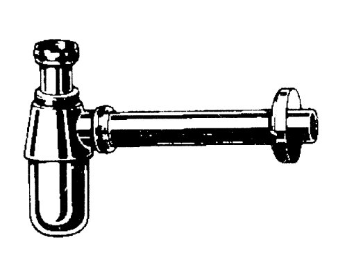 Flaschengeruchsverschluss für Waschtisch | Tassen-Siphon | Geruchsverschluss aus Metall | Siphontasse | Schnellreinigung | Platzsparend | Chrom | Flaschensiphon | 1 1/4 x 32 mm - 2