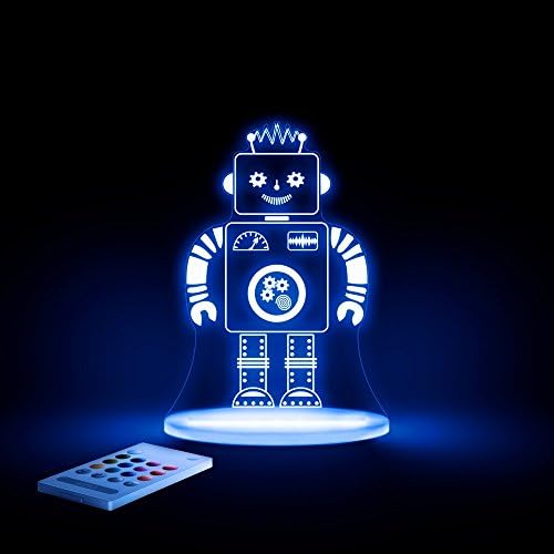 Robot Children's Multi coloured LED Night Light with remote control, timer and dimmer