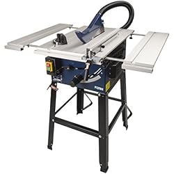 FERM Scie à table 1800W 250mm - Table avec 2 rallonges - Incl. 1 lame et adaptateur d'aspirateur
