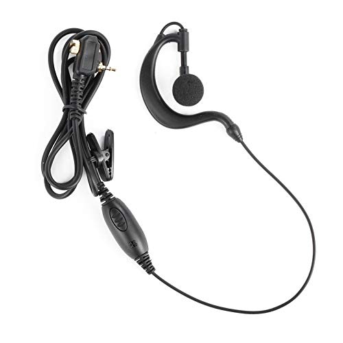 Earphone, 1 Pin Earpiece Headset PTT for Motorola Walkie Talkie MTP850 MTH800 MTH650 Portable Ham Radio G-Shape Clip Microphone Earphone