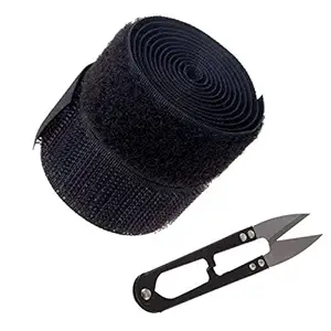 RARE PRODUCTS Hook and Loop Fasten Tapes (1inchX1m Black, White)