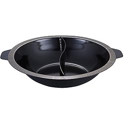 Hot Pot Marmite à Fondue 34cm/36cm Deux Saveur Séparation en Acier Inoxydable Casseroles Chinois de Fondues Antiadhésif Cuisinière à Induction ... (Hot Pot Chinois, 36CM)