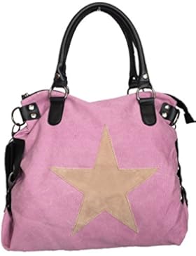 STERN Star Damen Tasche Canvas Stoff Fashion Shopper Henkeltasche Schultertasche