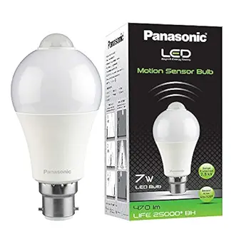 Panasonic PIR Round Base B22 7-Watt LED Bulb (White)