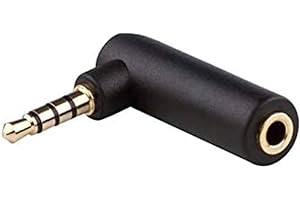 CONECTO Connect, adapter audio, złącze jack 3,5 mm pozłacane 90° do gniazda jack 3,5 mm, czarny
