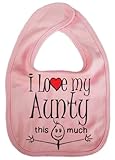 IiE, I love my Aunty this much, Unisex Feeding Bib, Pink
