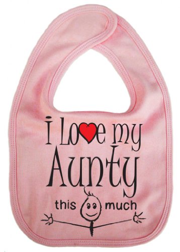 IiE, I love my Aunty this much, Unisex Feeding Bib, Pink