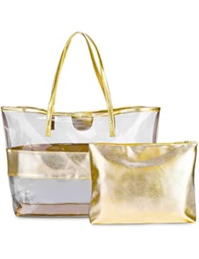 Honeyamll Wasserdicht Durchsichtig Taschen Strandtasche Damen Handtasche Damen Henkeltasche 2-Tasche