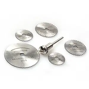 UniQual 6pcs HSS Circular Saw Blade/Cutting Discs Set as Rotary Tools Accessories/Attachments of Die Grinders Dremel, UniQual, MiniCarft, etc